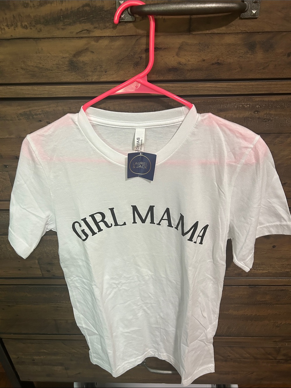 Bella Canvas White Tee with Black "Girl Mama" Graphic